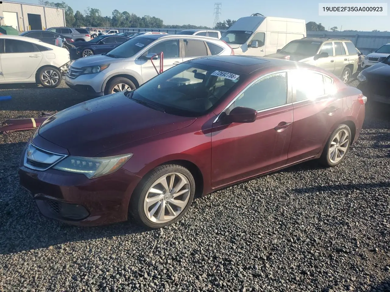 2016 Acura Ilx Base Watch Plus VIN 19UDE2F35GA000923 фото 1
