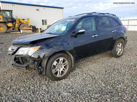 2HNYD28299H531905 — 2009 Acura MDX, Передняя часть, фото до ремонта