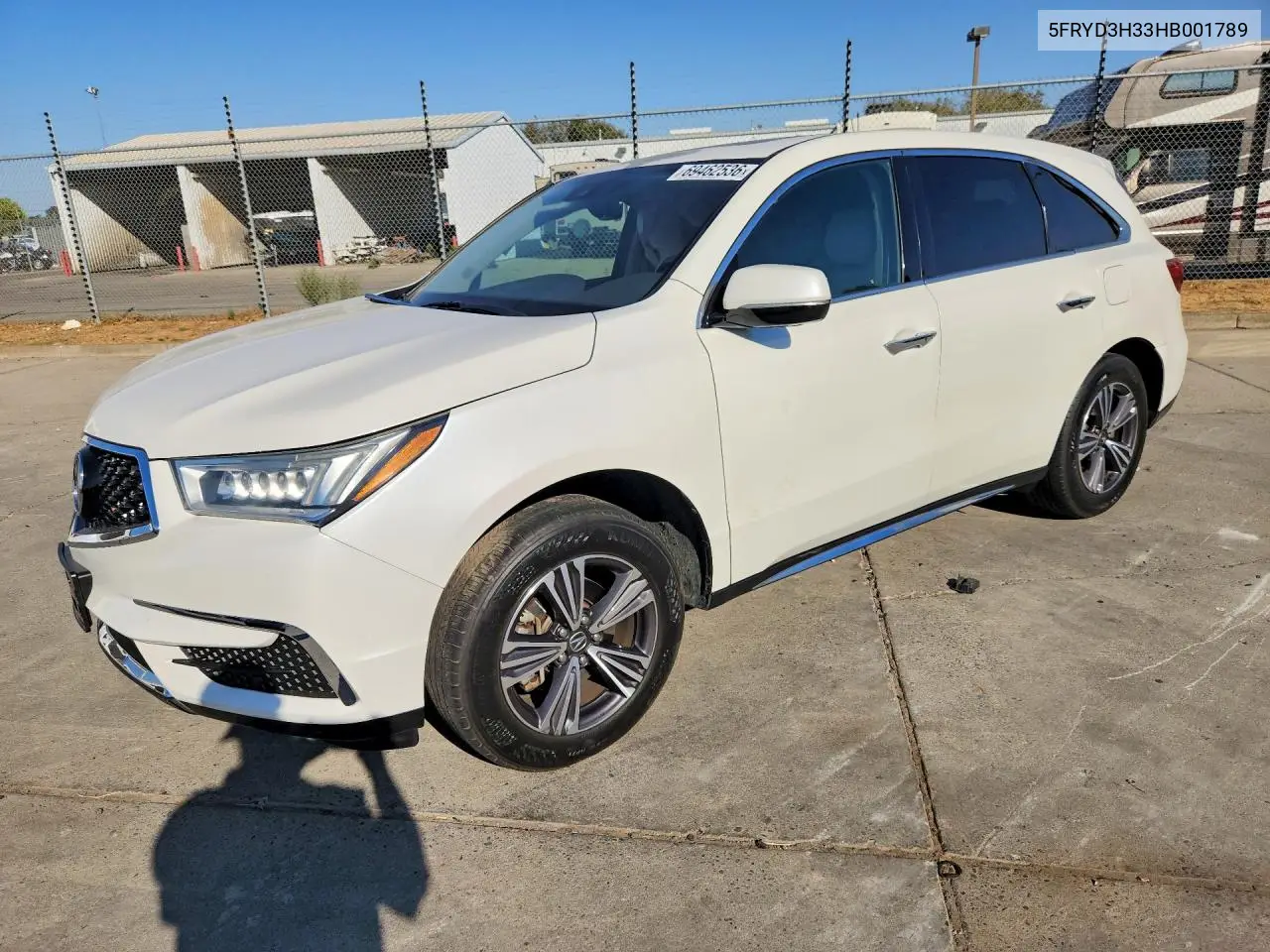 2017 Acura Mdx VIN 5FRYD3H33HB001789 фото 1