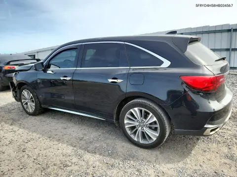 2017 Acura Mdx Technology VIN 5FRYD4H58HB034567 фото 2