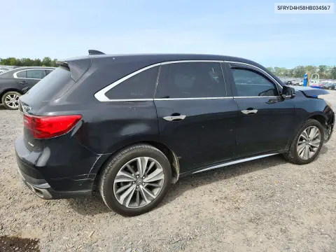2017 Acura Mdx Technology VIN 5FRYD4H58HB034567 фото 3