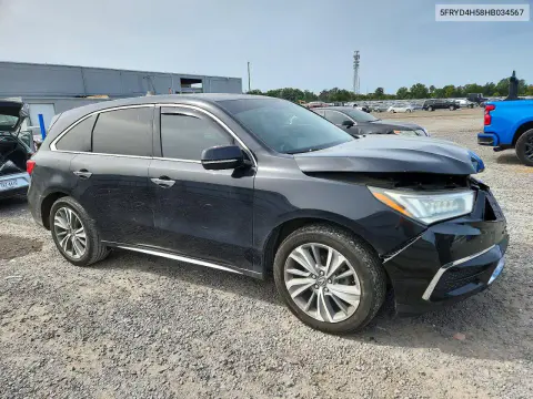 2017 Acura Mdx Technology VIN 5FRYD4H58HB034567 фото 4