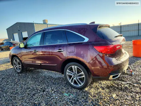 2017 Acura Mdx Advance VIN 5FRYD4H90HB004322 фото 2