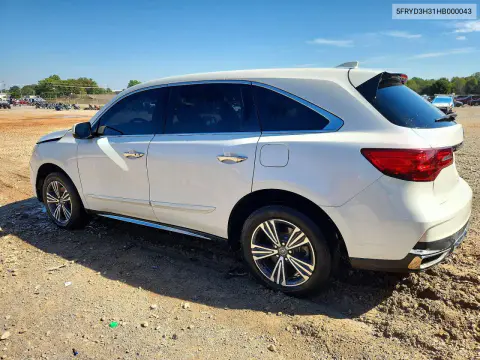 2017 Acura Mdx VIN 5FRYD3H31HB000043 фото 2