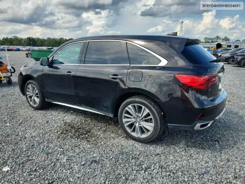 2017 Acura Mdx Technology VIN 5FRYD4H59HB034691 фото 2