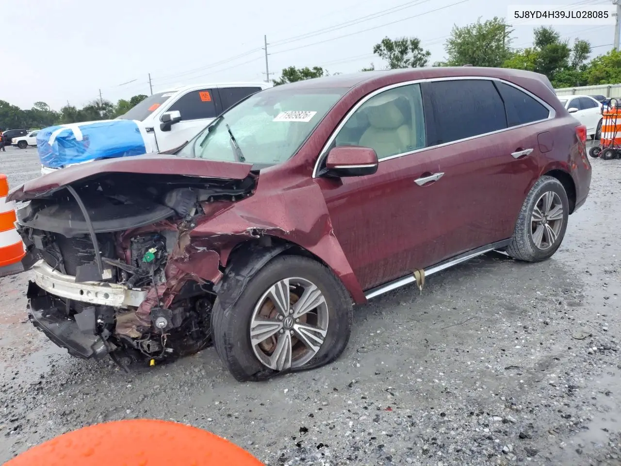 2018 Acura Mdx VIN 5J8YD4H39JL028085 фото 1