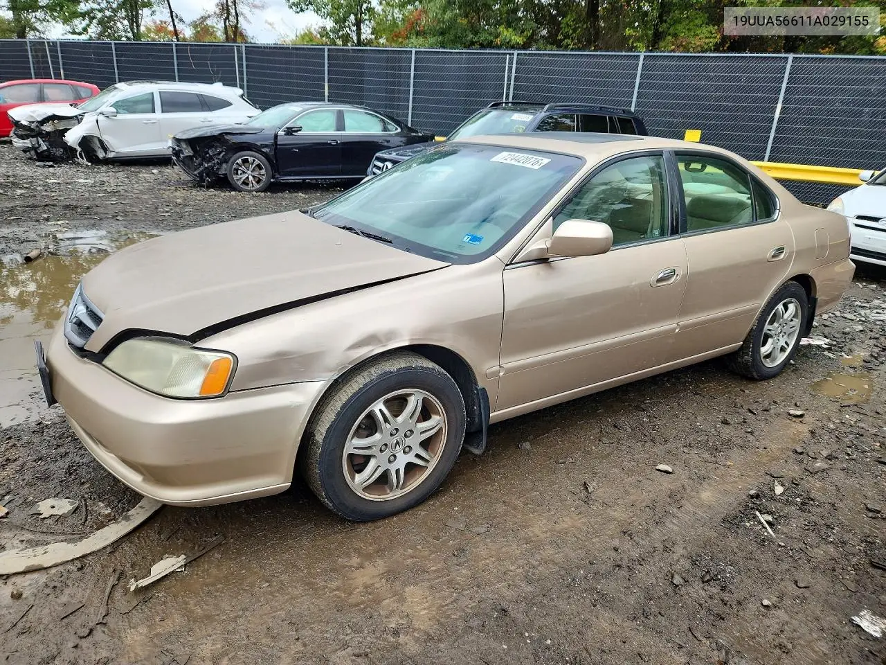 2001 Acura 3.2Tl VIN 19UUA56611A029155 фото 1