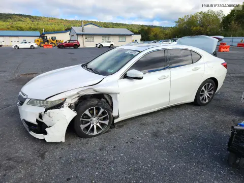 19UUB1F33GA005038 — 2016 Acura TLX, Передняя часть, фото до ремонта