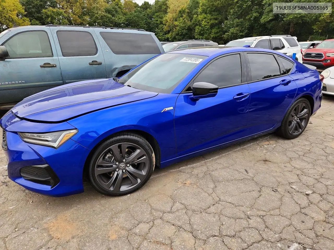 2022 Acura Tlx Tech A VIN 19UUB5F58NA005865 фото 1