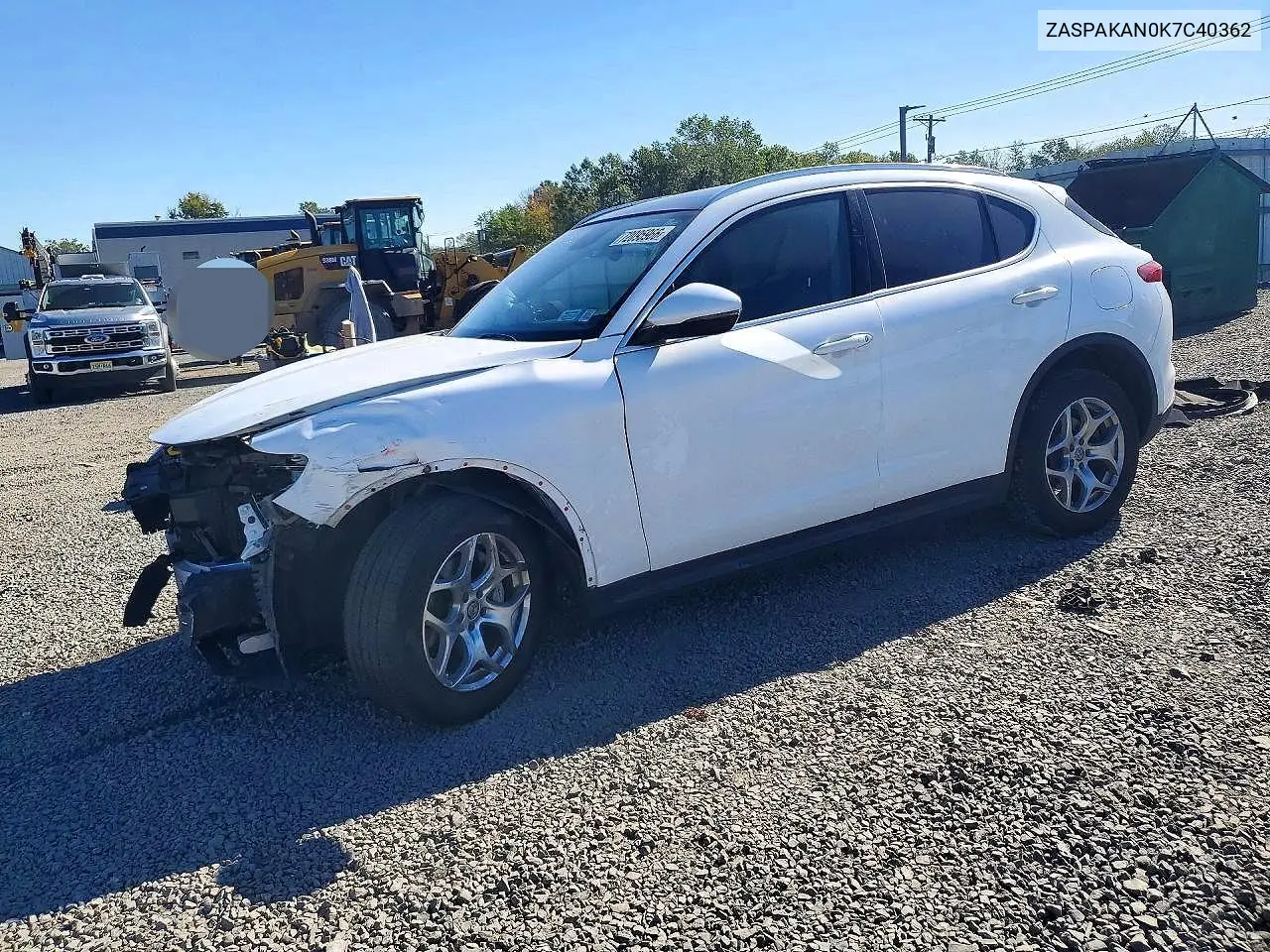 2019 Alfa Romeo Stelvio VIN ZASPAKAN0K7C40362 фото 1