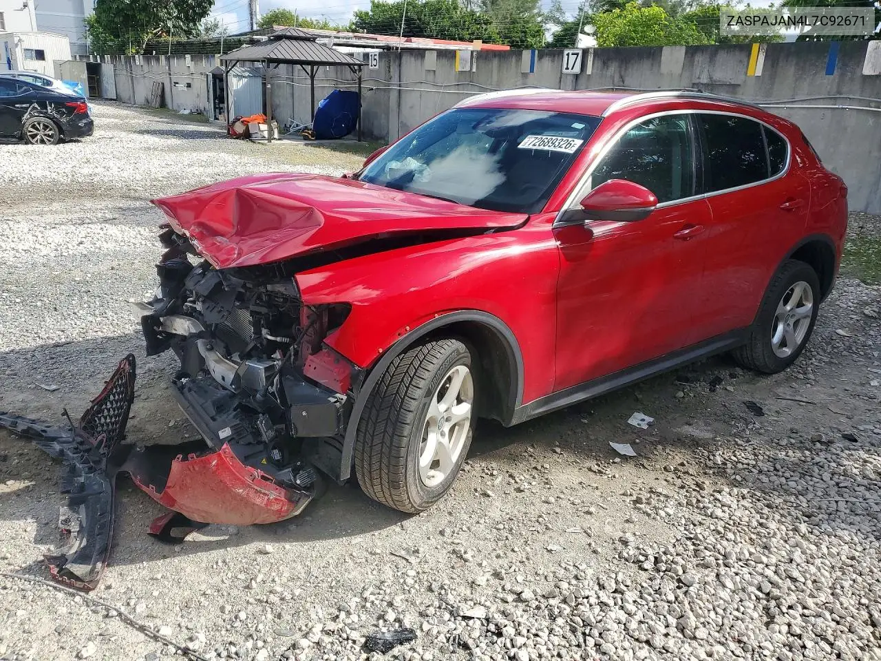 2020 Alfa Romeo Stelvio VIN ZASPAJAN4L7C92671 фото 1