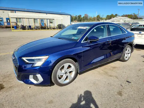 WAUJUDGY3NA091906 — 2022 Audi A3, Задняя часть, фото до ремонта