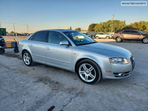 2007 Audi A4 2 VIN WAUAF78E07A035974 фото 4