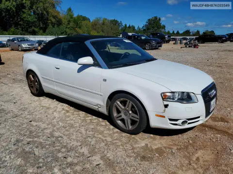 2007 Audi A4 2.0T Cabriolet Quattro VIN WAUDF48H87K033549 фото 4