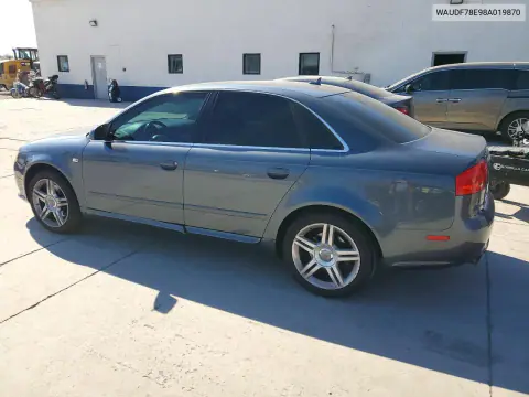 2008 Audi A4 2.0T Quattro VIN WAUDF78E98A019870 фото 2