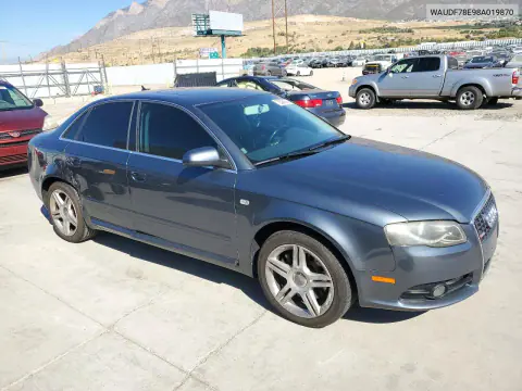 2008 Audi A4 2.0T Quattro VIN WAUDF78E98A019870 фото 4