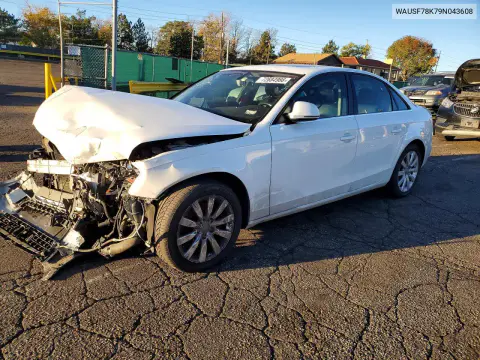 WAUSF78K79N043608 — 2009 Audi A4, Передняя часть, фото до ремонта