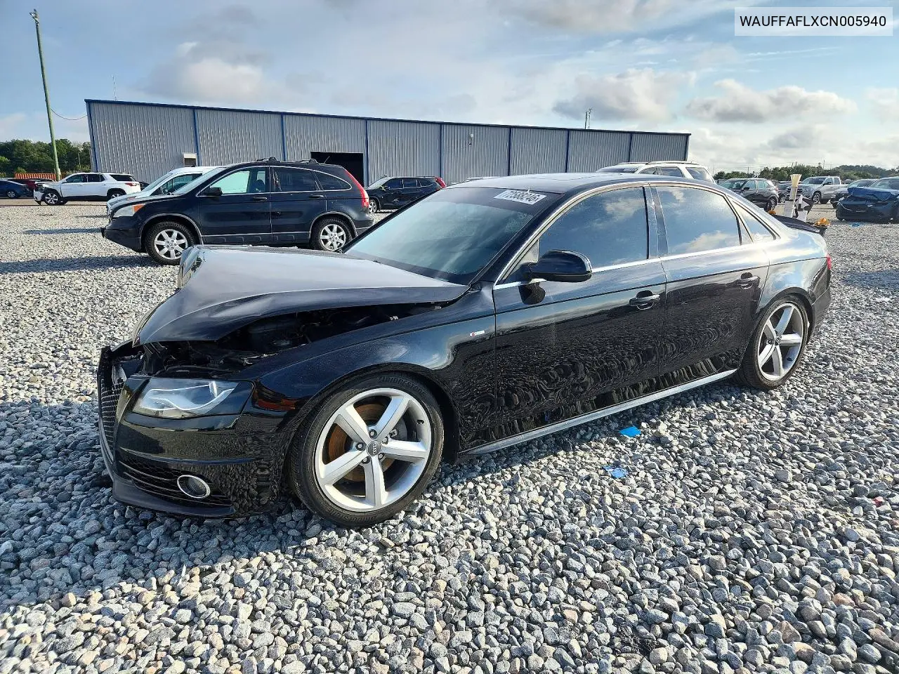2012 Audi A4 Premium Plus VIN WAUFFAFLXCN005940 фото 1