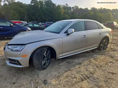 WAUENAF42HN065287 — 2017 Audi A4, Передняя часть, фото до ремонта