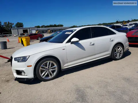 WAUDNAF43HN053810 — 2017 Audi A4, Передняя часть, фото до ремонта