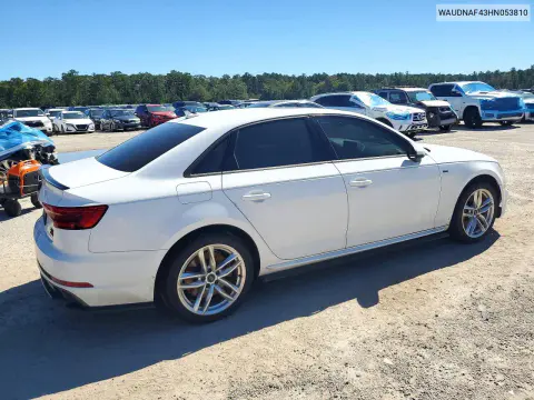 2017 Audi A4 Premium VIN WAUDNAF43HN053810 фото 3