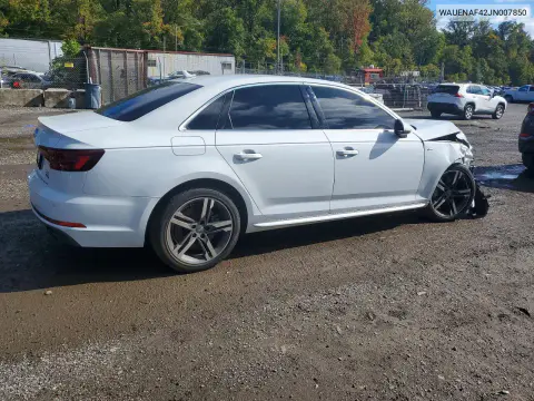 2018 Audi A4 Premium Plus VIN WAUENAF42JN007850 фото 3