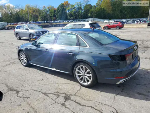 2019 Audi A4 Premium Plus VIN WAUENAF46KN012356 фото 2