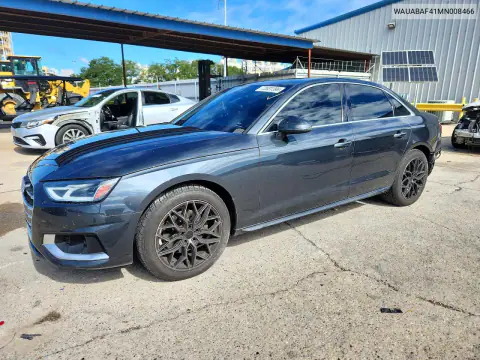 WAUABAF41MN008466 — 2021 Audi A4, Задняя часть, фото до ремонта