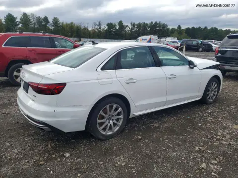 2022 Audi A4 Premium 40 VIN WAUABAF43NN008177 фото 3