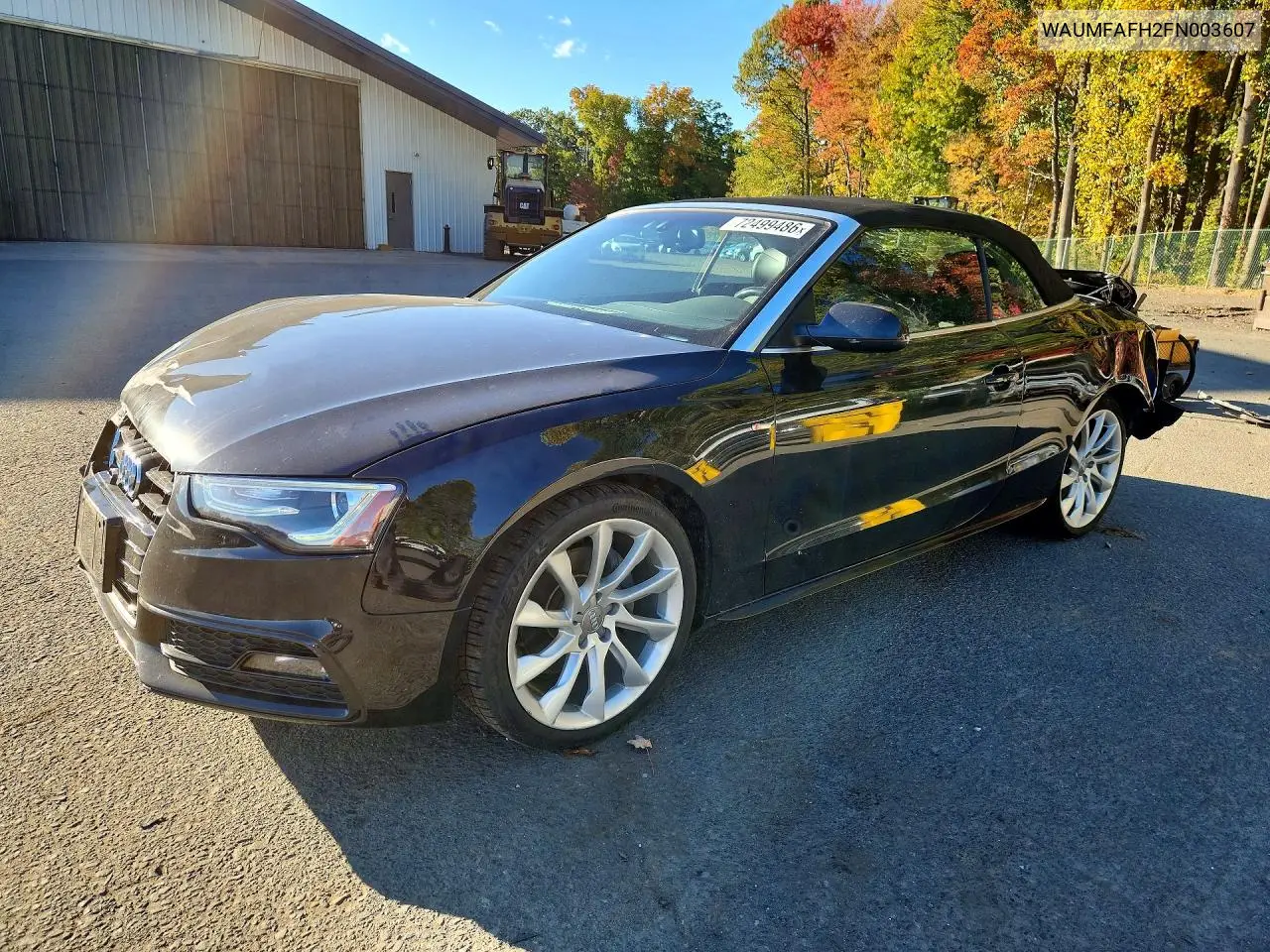 2015 Audi A5 Premium Plus VIN WAUMFAFH2FN003607 фото 1