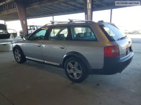 2004 Audi Allroad VIN WA1YD54B14N017540 фото 2