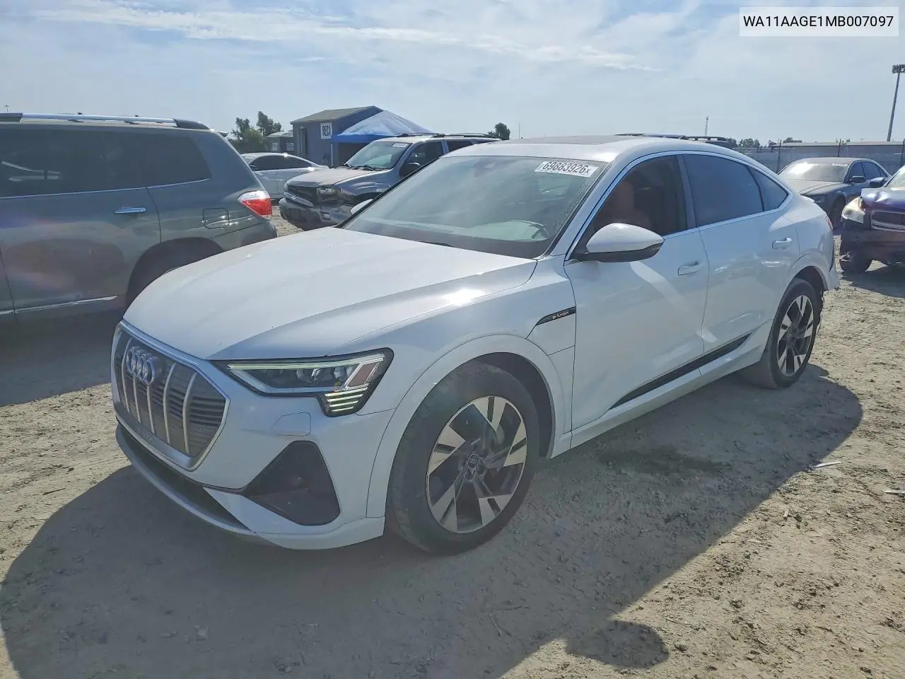 2021 Audi E-Tron Sportback Premium VIN WA11AAGE1MB007097 фото 1