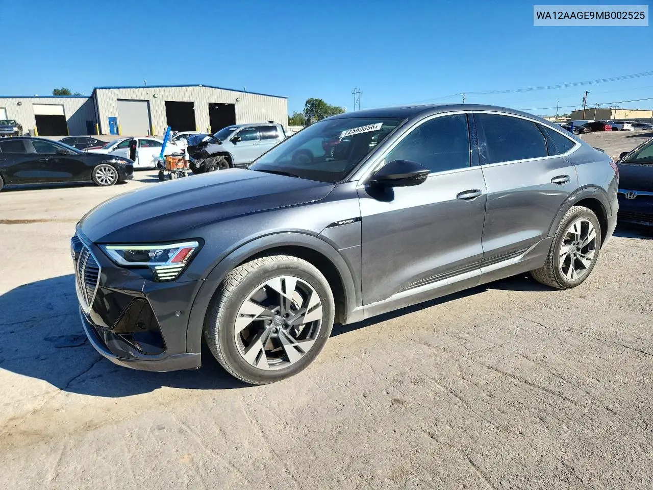 2021 Audi E-Tron Sportback Premium Plus VIN WA12AAGE9MB002525 фото 1