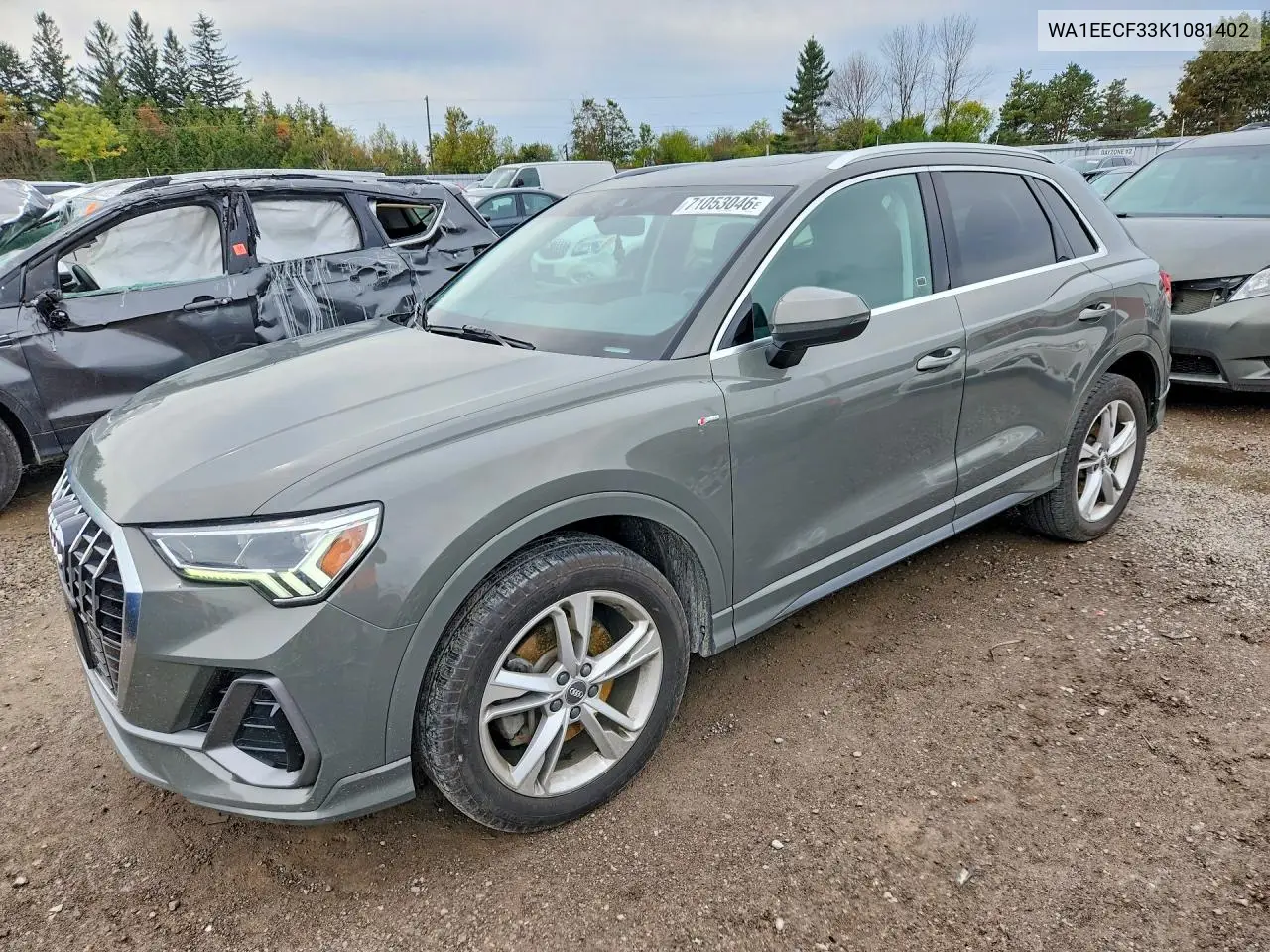 WA1EECF33K1081402 Audi Q3 2019 — повреждение Сторона, фото до ремонта