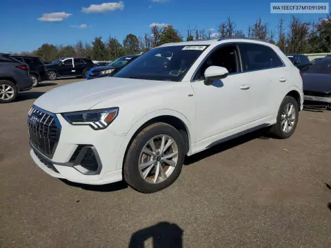 WA1EECF37M1091093 — 2021 Audi Q3, Задняя часть, фото до ремонта