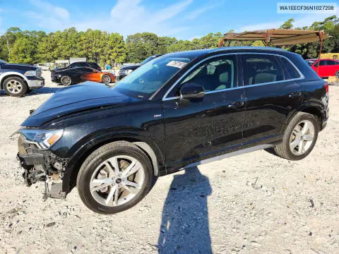 WA1EECF36N1027208 — 2022 Audi Q3, Передняя часть, фото до ремонта