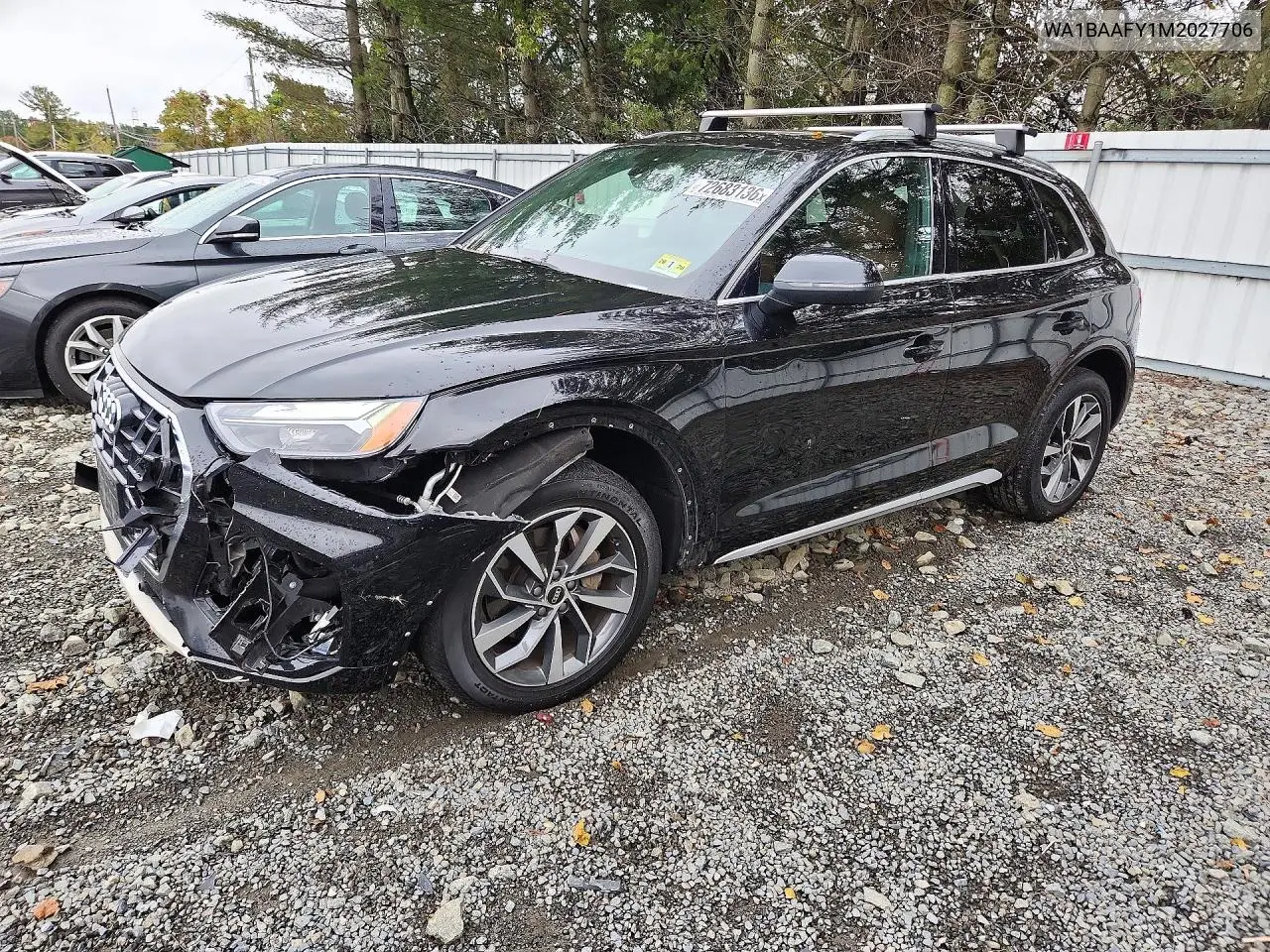 2021 Audi Q5 Premium Plus VIN WA1BAAFY1M2027706 фото 1