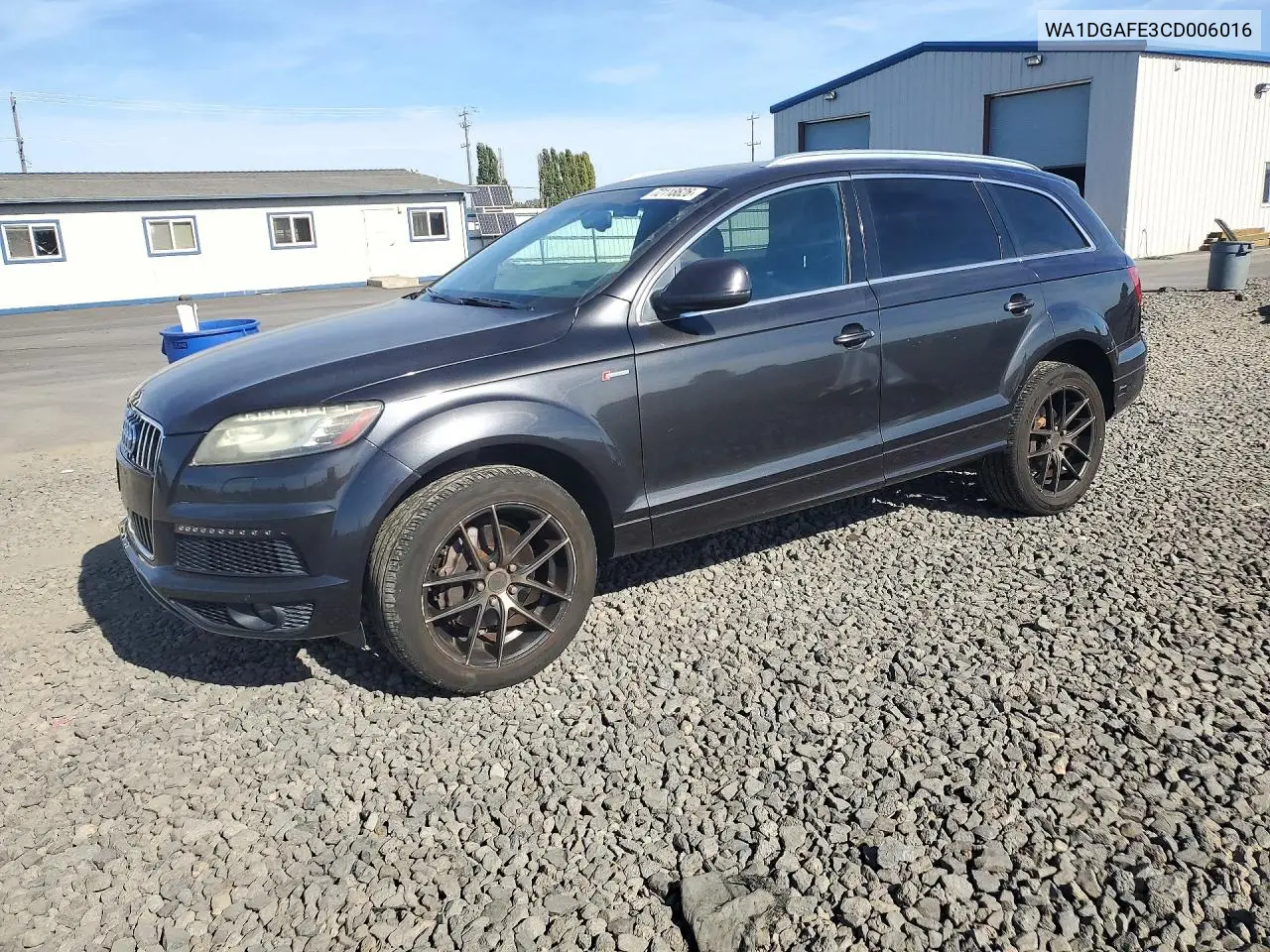 2012 Audi Q7 Prestige VIN WA1DGAFE3CD006016 фото 1