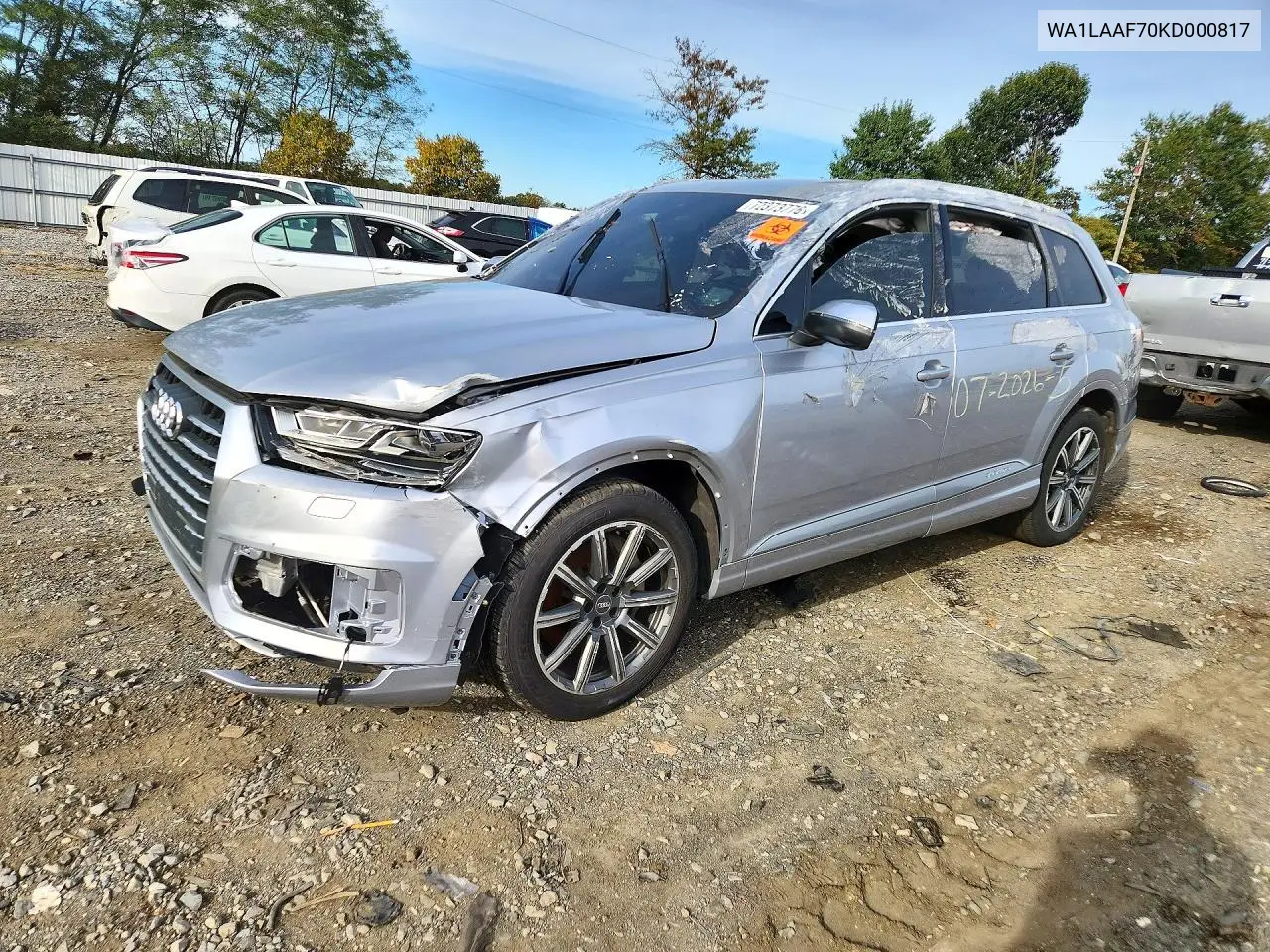 2019 Audi Q7 Premium Plus VIN WA1LAAF70KD000817 фото 1