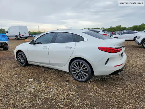 2022 BMW 228Xi VIN WBA73AK00N7L14946 фото 2
