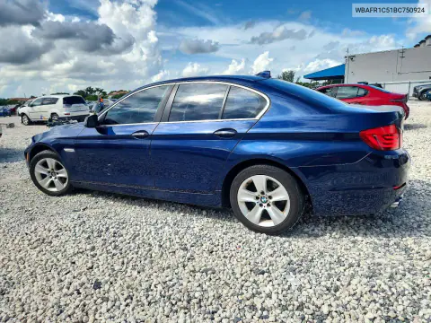 2011 BMW 528 I VIN WBAFR1C51BC750924 фото 2