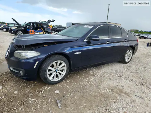 WBA5A5C51GG347505 — 2016 BMW 5ER, Передняя часть, фото до ремонта