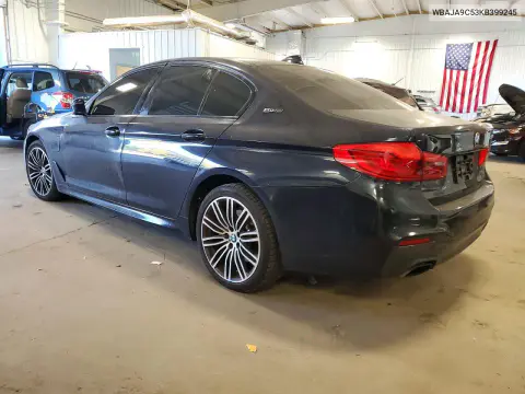 2019 BMW 530E VIN WBAJA9C53KB399245 фото 2
