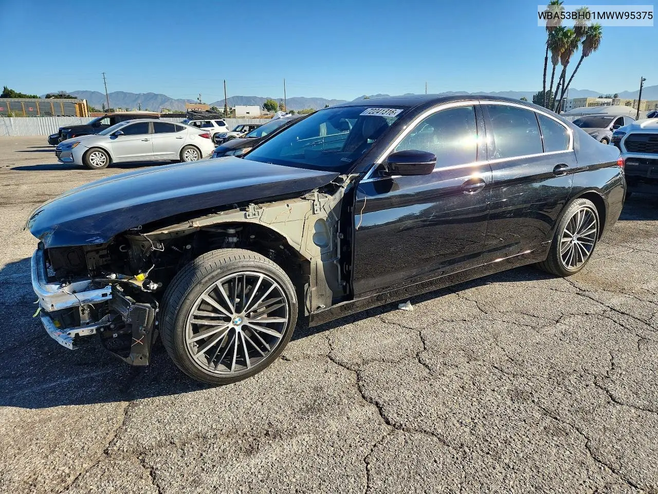 2021 BMW 530 I VIN WBA53BH01MWW95375 фото 1