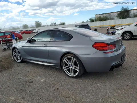 2013 BMW 640 I VIN WBALW3C59DC892531 фото 2