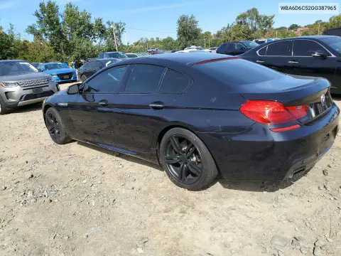 2016 BMW 650 Xi Gran Coupe VIN WBA6D6C52GG387965 фото 2
