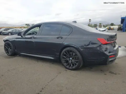 2021 BMW 740 I VIN WBA7T2C00MCF77595 фото 2