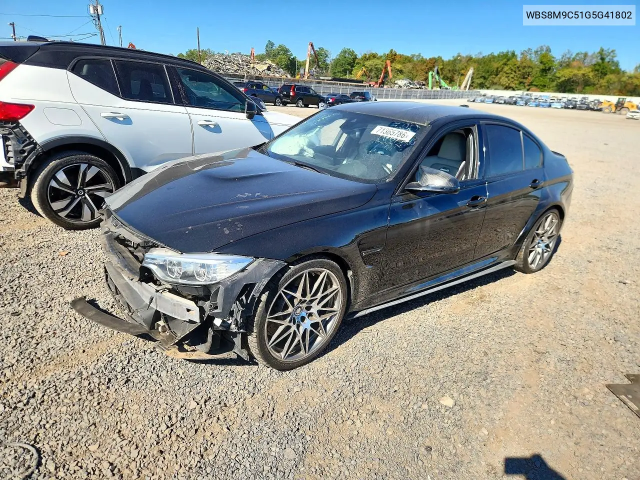 2016 BMW M3 VIN WBS8M9C51G5G41802 фото 1
