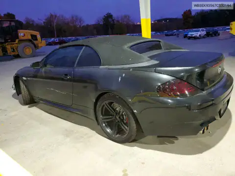 2007 BMW M6 VIN WBSEK93567CS32194 фото 2