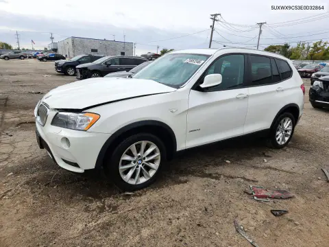 5UXWX9C53E0D32864 — 2014 BMW X3, Передняя часть, фото до ремонта